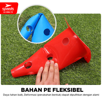 SPEEDS Cone Sepak Bola 23cm Kerucut Penanda Sepak Bola Olahraga Futsal Berlubang 006-15