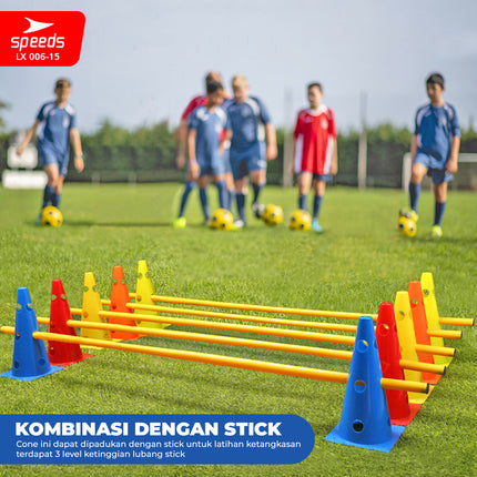 SPEEDS Cone Sepak Bola 23cm Kerucut Penanda Sepak Bola Olahraga Futsal Berlubang 006-15