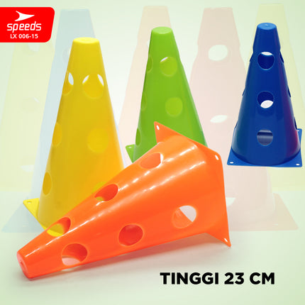 SPEEDS Cone Sepak Bola 23cm Kerucut Penanda Sepak Bola Olahraga Futsal Berlubang 006-15