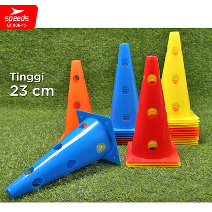 SPEEDS Cone Sepak Bola 23cm Kerucut Penanda Sepak Bola Olahraga Futsal Berlubang 006-15