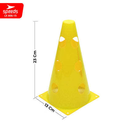 SPEEDS Cone Sepak Bola 23cm Kerucut Penanda Sepak Bola Olahraga Futsal Berlubang 006-15