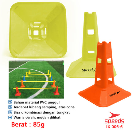 SPEEDS Cone Kerucut Marker Sepak Bola Latihan Olahraga Futsal Skate Sepak Bola 23Cm 006-6