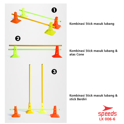 SPEEDS Cone Kerucut Marker Sepak Bola Latihan Olahraga Futsal Skate Sepak Bola 23Cm 006-6