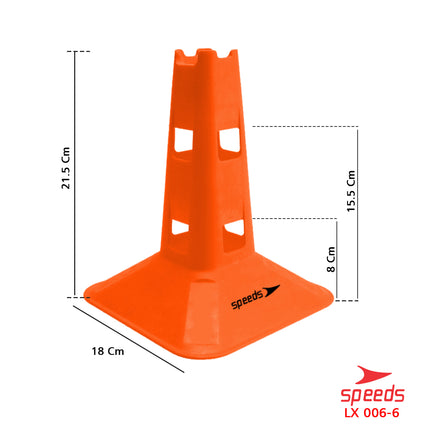 SPEEDS Cone Kerucut Marker Sepak Bola Latihan Olahraga Futsal Skate Sepak Bola 23Cm 006-6