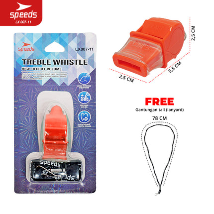 SPEEDS Peluit Wasit Pluit Treble Whistle 120db Olahraga Periwitan Sport Outdoor + Lanyard 007-11