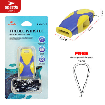 SPEEDS Peluit Wasit Pluit Treble Whistle Olahraga Periwitan Sport Trainer 120db + Lanyard Tali 007-12