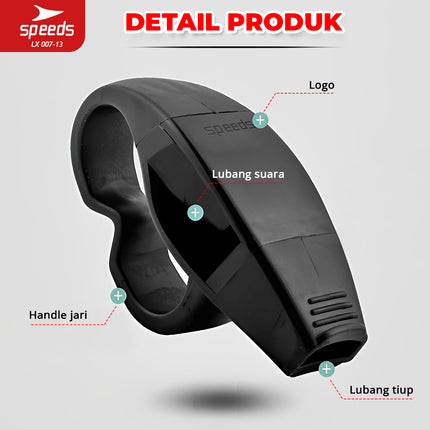 SPEEDS Peluit Wasit Pluit Treble Whistle Olahraga Periwitan Sport 120db Handle Grip Jari Anti Slip 007-13