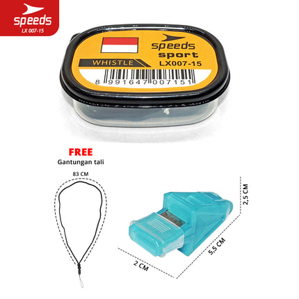 SPEEDS Peluit Wasit Pluit Treble Whistle Olahraga Periwitan Sport 120db + Lanyard Tali Linesman 007-15