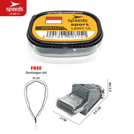 SPEEDS Peluit Wasit Pluit Treble Whistle Olahraga Periwitan Sport 120db + Lanyard Tali Linesman 007-15