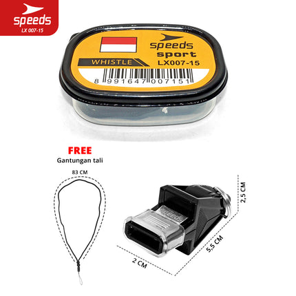 SPEEDS Peluit Wasit Pluit Treble Whistle Olahraga Periwitan Sport 120db + Lanyard Tali Linesman 007-15