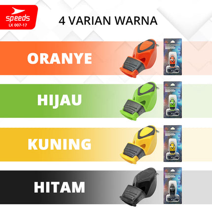 SPEEDS Peluit Wasit Pluit Treble Whistle Olahraga Periwitan Sport Referee Hakim Garis 120db Lanyard Tali 007-17