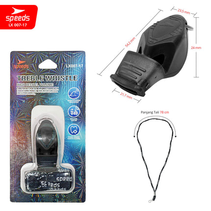 SPEEDS Peluit Wasit Pluit Treble Whistle Olahraga Periwitan Sport Referee Hakim Garis 120db Lanyard Tali 007-17