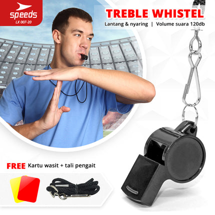 SPEEDS Peluit Wasit Pluit Treble Whistle Olahraga Periwitan Lantang Sport 120db Lanyard Tali 007-20