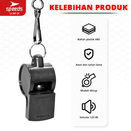 SPEEDS Peluit Wasit Pluit Treble Whistle Olahraga Periwitan Lantang Sport 120db Lanyard Tali 007-20