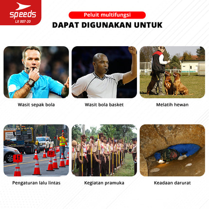 SPEEDS Peluit Wasit Pluit Treble Whistle Olahraga Periwitan Lantang Sport 120db Lanyard Tali 007-20