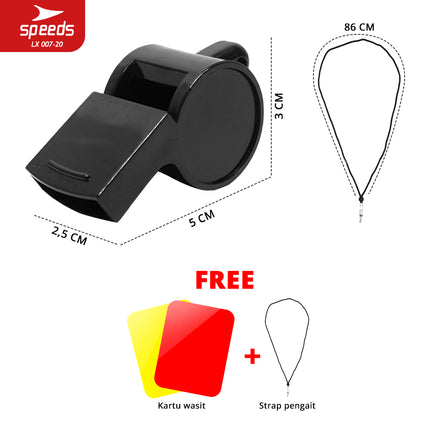 SPEEDS Peluit Wasit Pluit Treble Whistle Olahraga Periwitan Lantang Sport 120db Lanyard Tali 007-20