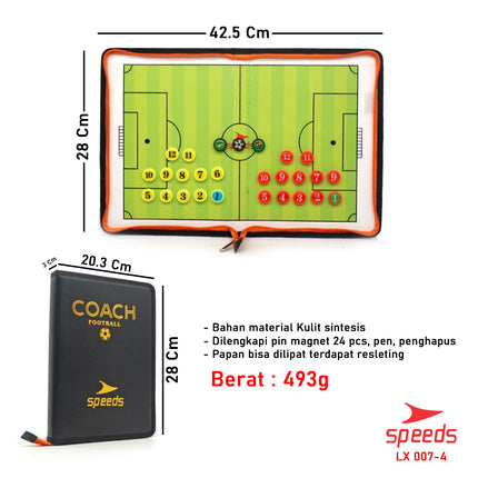 SPEEDS Papan book latihan football strategi COACH BOARD strategi football board pelatih 007-4