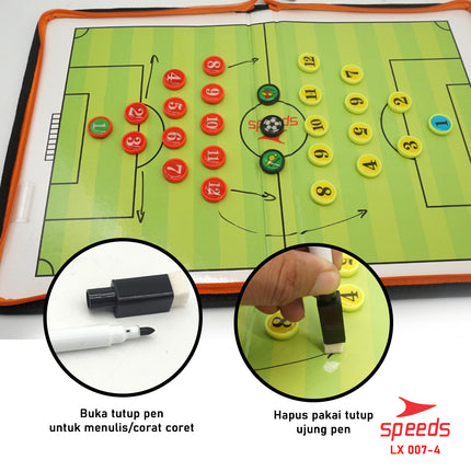 SPEEDS Papan book latihan football strategi COACH BOARD strategi football board pelatih 007-4