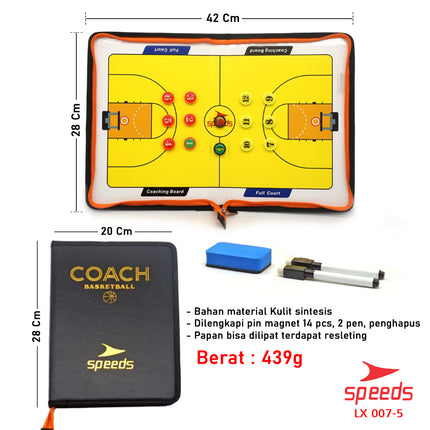 SPEEDS Papan Strategi Taktik Pelatih Basket BasketBall Coach Board Magnetic 007-5