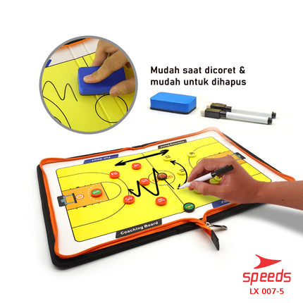SPEEDS Papan Strategi Taktik Pelatih Basket BasketBall Coach Board Magnetic 007-5