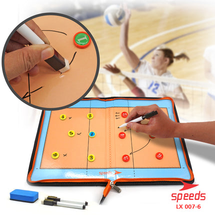 SPEEDS Papan Coach Book Strategi Volleyball Coach Board Magnetic 007-6