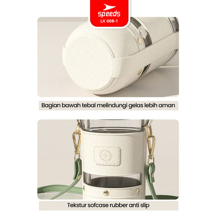 SPEEDS Botol Minum Tumbler Glass Kaca Tumbler Termos Air Panas Mini Botol Minum Portabel 008-1