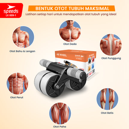 SPEEDS AB Wheel Roller Abdominal Roller Alat Olahraga Fitness Gym Portable 009-1