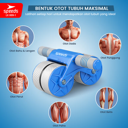 SPEEDS AB Wheel Roller Abdominal Roller Alat Olahraga Fitness Gym Portable 009-1 HITAM