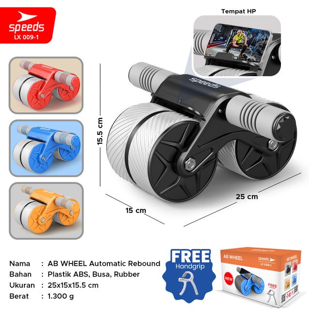 SPEEDS AB Wheel Roller Abdominal Roller Alat Olahraga Fitness Gym Portable 009-1