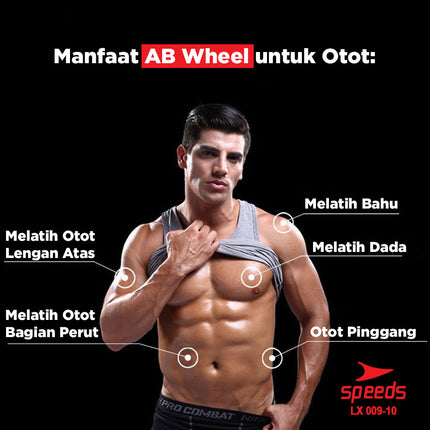SPEEDS Abdominal Roller Ab Wheel Ab Roller Alat Fitness Olahraga Pembentuk Abs 009-10