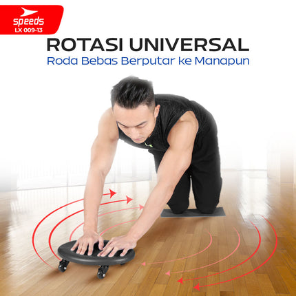 SPEEDS Ab Wheel Abs Roller Abdominal Roller Slide 4 Roda Multifungsi Alat Fitness Olahraga Gym 009-13