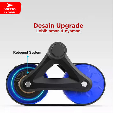 SPEEDS Ab Roller / Double Wheel Ab Wheel Alat Latihan Otot Perut Abdonimal Roller Alat Fitness Exercise 009-14