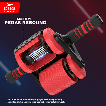 SPEEDS Ab Roller / Double Wheel Ab Wheel Alat Latihan Otot Perut Abdonimal Roller Alat Fitness Exercise 009-14