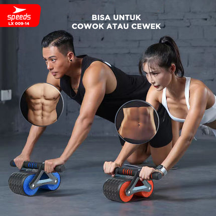 SPEEDS Ab Roller / Double Wheel Ab Wheel Alat Latihan Otot Perut Abdonimal Roller Alat Fitness Exercise 009-14