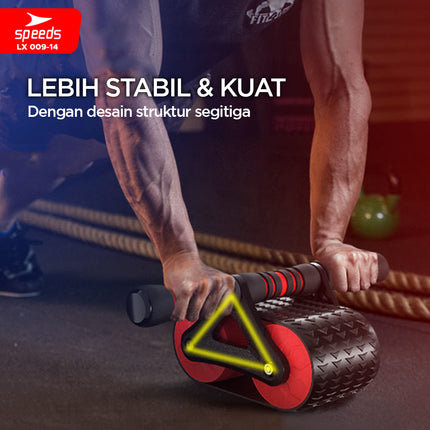 SPEEDS Ab Roller / Double Wheel Ab Wheel Alat Latihan Otot Perut Abdonimal Roller Alat Fitness Exercise 009-14