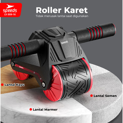 SPEEDS Ab Wheel / Ab Roller Double Wheel / Abdominal Roller / Alat Push Up Stand Bar Alat Gym / Alat Sit Up 009-16