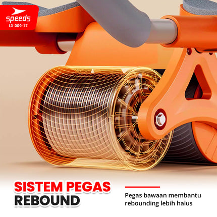 SPEEDS Ab Wheel / Ab Roller / Double Wheel / Alat Push Up Stand Bar Alat Gym / Alat Sit Up 009-17 Orange