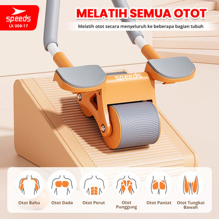 SPEEDS Ab Wheel / Ab Roller / Double Wheel / Alat Push Up Stand Bar Alat Gym / Alat Sit Up 009-17 Orange