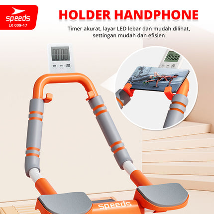 SPEEDS Ab Wheel / Ab Roller / Double Wheel / Alat Push Up Stand Bar Alat Gym / Alat Sit Up 009-17 Orange