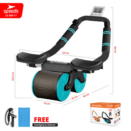 SPEEDS Ab Wheel / Ab Roller / Double Wheel / Alat Push Up Stand Bar Alat Gym / Alat Sit Up 009-17 Orange