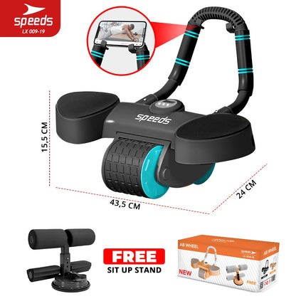 SPEEDS Ab Wheel Double Wheel / Abdominal Roller / Ab Roller / Alat Push Up Stand Bar Alat Gym / Alat Sit Up 009-19