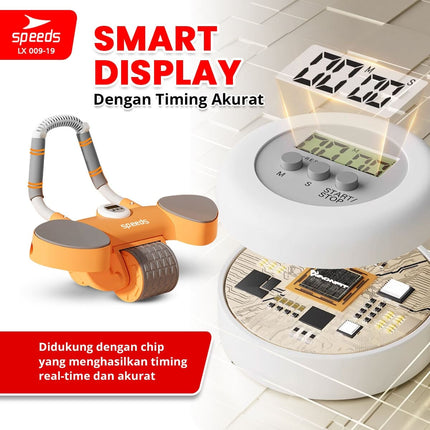 SPEEDS Ab Wheel Double Wheel / Abdominal Roller / Ab Roller / Alat Push Up Stand Bar Alat Gym / Alat Sit Up 009-19