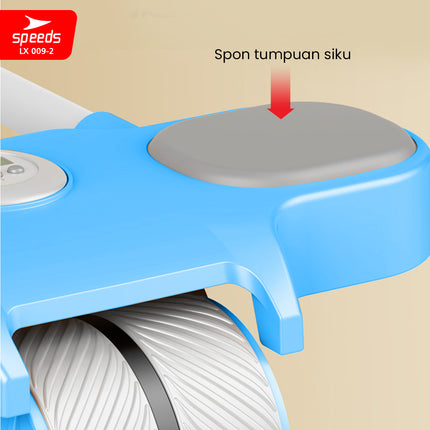 SPEEDS AB Wheels Plank Trainer Ab Roller 2 Roda Automatic Rebound 2in1 Cardio Portabel 009-2 BIRU