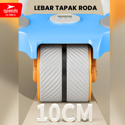 SPEEDS AB Wheels Plank Trainer Ab Roller 2 Roda Automatic Rebound 2in1 Cardio Portabel 009-2 BIRU