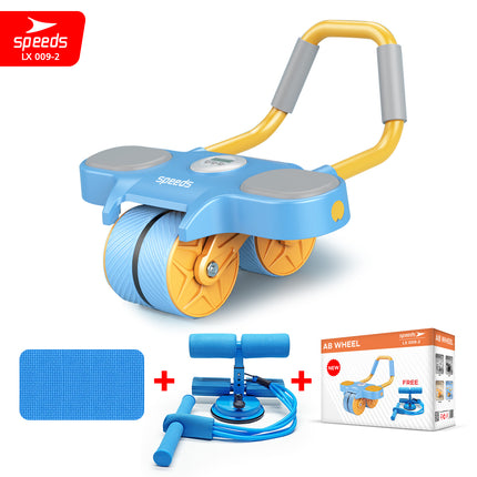 SPEEDS AB Wheels Plank Trainer Ab Roller 2 Roda Automatic Rebound 2in1 Cardio Portabel 009-2 BIRU