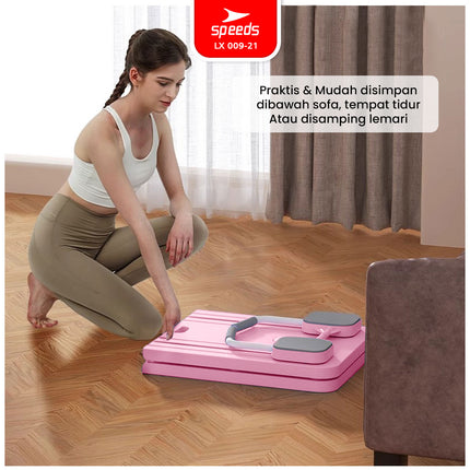 SPEEDS Papan Pilates Papan Perut Latihan Perut Aerobik 4in1 Push Up Ab Wheel Fitness Multifungsi 009-21