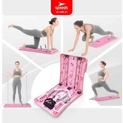 SPEEDS Papan Pilates Papan Perut Latihan Perut Aerobik 4in1 Push Up Ab Wheel Fitness Multifungsi 009-21