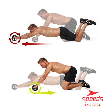 SPEEDS Ab Wheel / Double Wheel / Alat Push Up Stand Bar Alat Gym / Alat Sit Up / Abdominal Roller 009-3