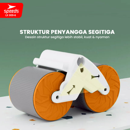 SPEEDS Ab Roller Ab Wheel Automatic Rebound Pembentuk Perut Roller Alat Abdonimal Fitness Olahraga 009-6 HITAM