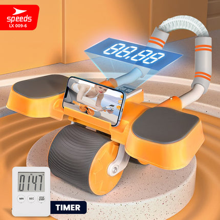 SPEEDS Ab Roller Ab Wheel Automatic Rebound Pembentuk Perut Roller Alat Abdonimal Fitness Olahraga 009-6 HITAM